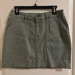 Faherty Olive Green Mini Skirt 100% Organic Cotton, Medium